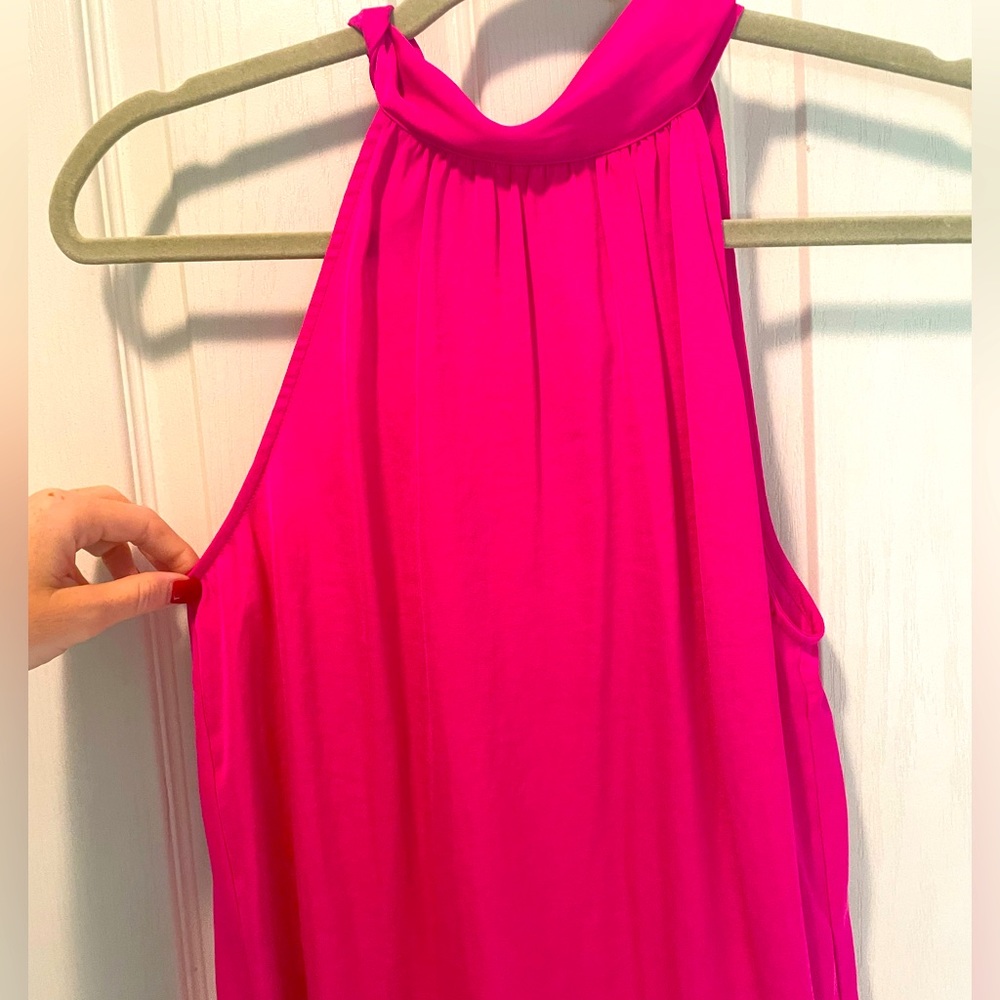 NWT Satin Tank Top Hot Pink Medium